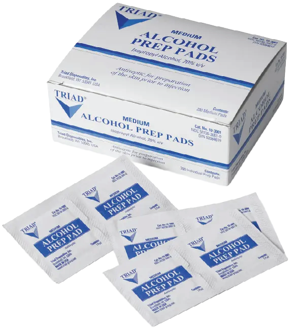Picture of a box of alcohol prep pads